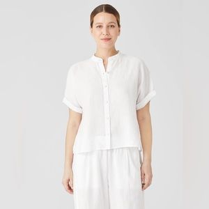 Eileen Fisher Short Sleeve Mandarin Collar
Shirt